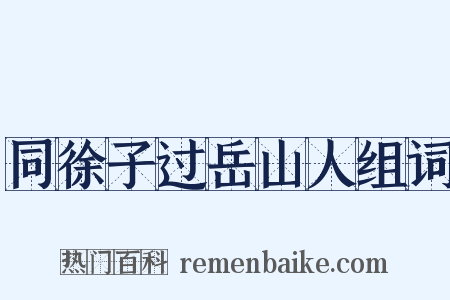 同徐子过岳山人组词是什么意思的图片